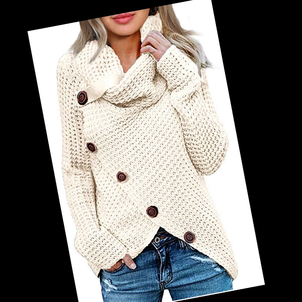 CHUNKY TURTLE COWL NECK SWEATER